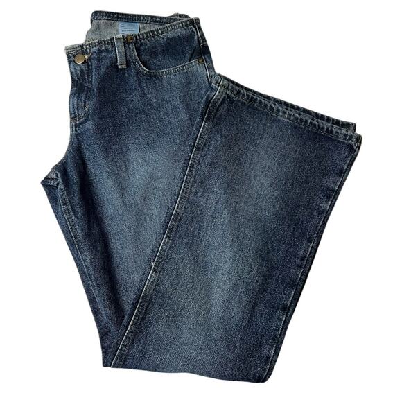Deadstock Mudd y2k Low Rise Flare Bell Bottom Dark Denim Jeans Size 11 - Picture 2 of 8